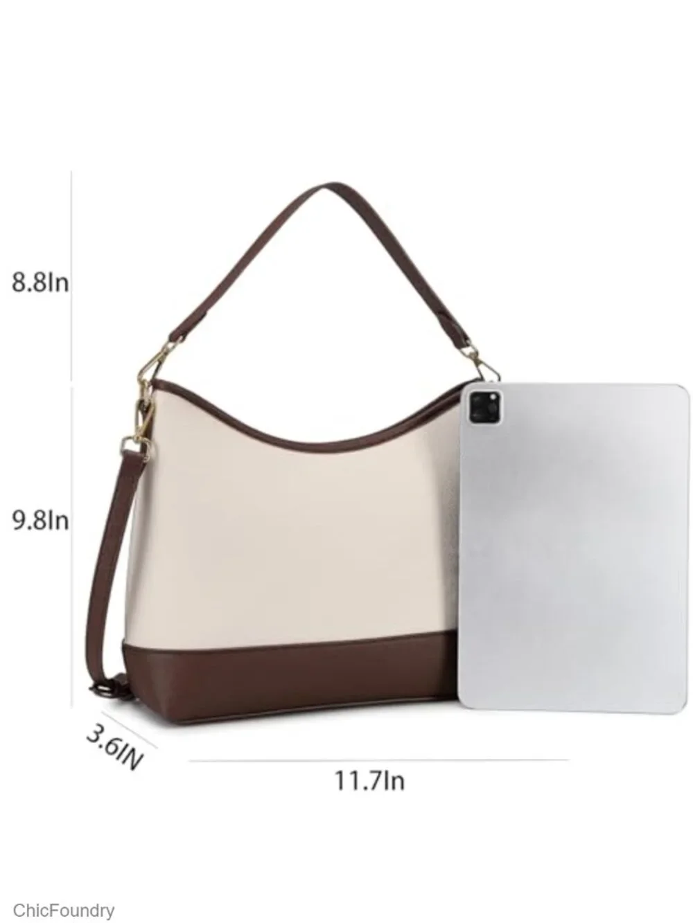 Large Tote Crossbody Bag PU Leather Shoulder Bag with Pockets for Work Travel